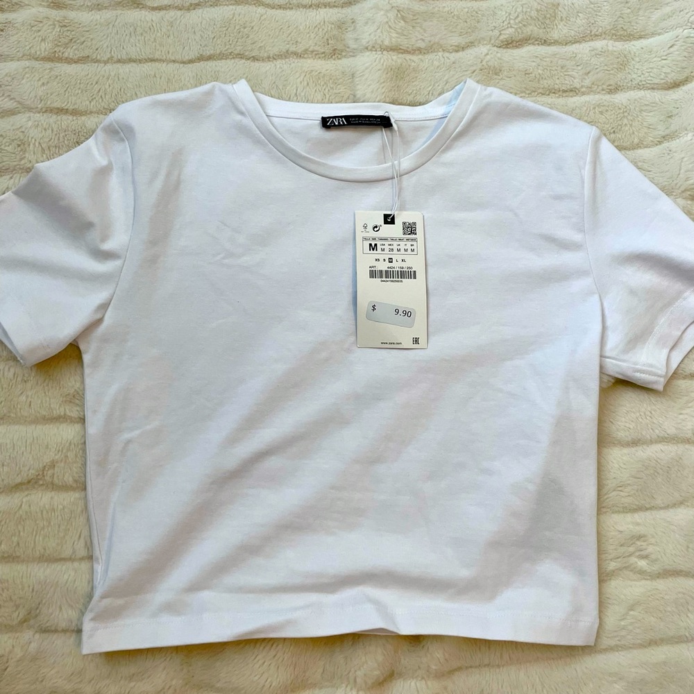 ZARA CROPPED BASIC TEE